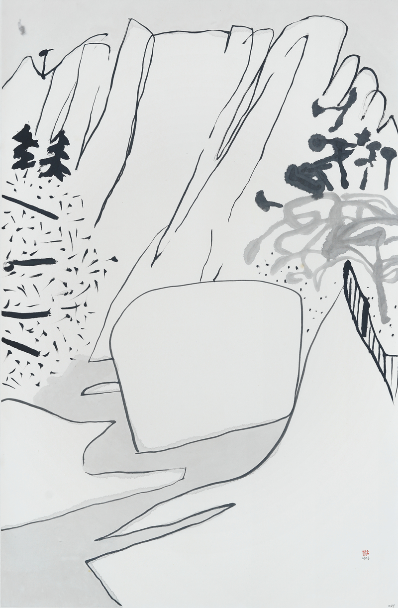 장병언, structure landscape 045, ink_on_paper, painting, 2026